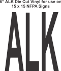 Die Cut 6in Vinyl Symbol ALKALI for NFPA (National Fire Prevention Association) for 15x15 Signs
